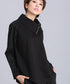 Asymmetric Zip Collar Top